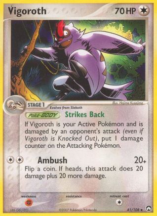 Vigoroth 041 - Reverse Holofoil Power Keepers - Uncommon