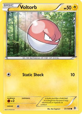 Voltorb 051 - Reverse Holofoil Boundaries Crossed - Common