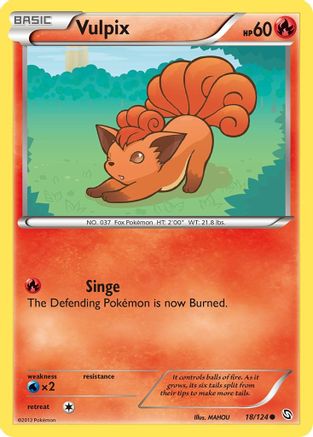 Vulpix 018/124 - Reverse Holofoil Dragons Exalted - Common