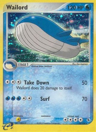 Wailord 014/109 - Reverse Holofoil Ruby and Sapphire - Holo Rare