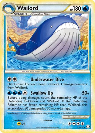 Wailord 031/102 - Reverse Holofoil Triumphant - Rare