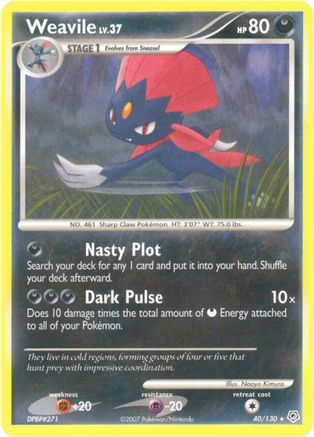 Weavile 040 - Reverse Holofoil Diamond and Pearl - Rare