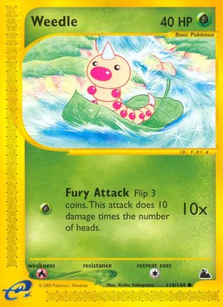 Weedle (114) 114 - Reverse Holofoil Skyridge - Common