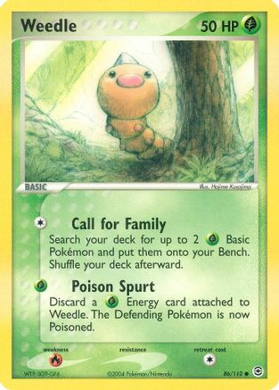 Weedle 086/112 - Reverse Holofoil FireRed & LeafGreen - Common