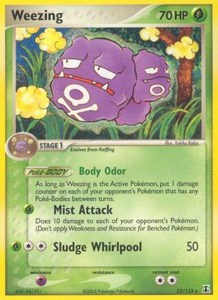 Weezing 033 - Reverse Holofoil Delta Species - Rare