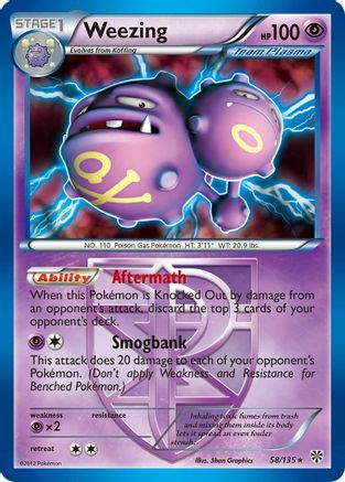 Weezing (Team Plasma) 058/135 - Holofoil Plasma Storm - Holo Rare