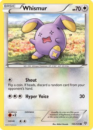 Whismur 105 - Reverse Holofoil Plasma Storm - Common