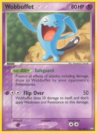 Wobbuffet 024 - Reverse Holofoil Power Keepers - Rare