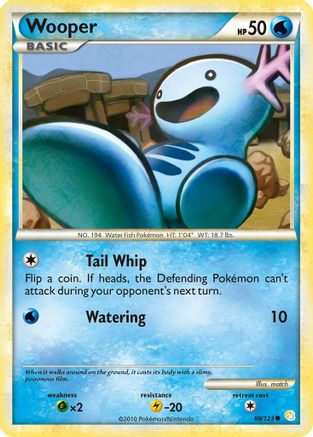 Wooper 088/123 - Reverse Holofoil HeartGold SoulSilver - Common