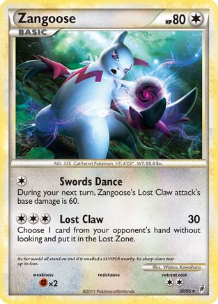 Zangoose 039 - Reverse Holofoil Call of Legends - Rare