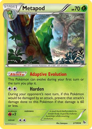 Metapod 002/106 - Reverse Holofoil XY Flashfire - Uncommon