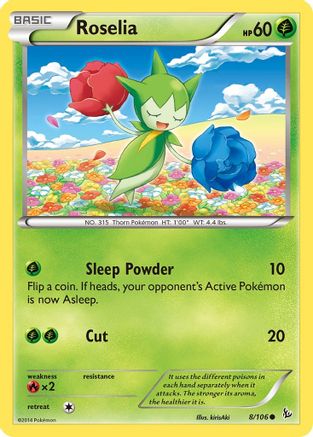 Roselia 008/106 - Reverse Holofoil XY Flashfire - Common