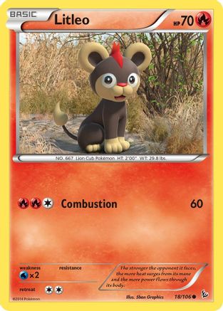Litleo (18) 018 - Reverse Holofoil XY Flashfire - Common