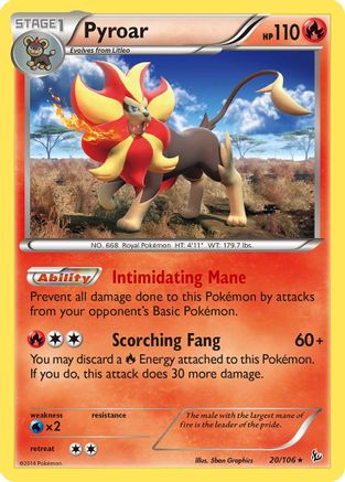 Pyroar 020/106 - Holofoil XY Flashfire - Holo Rare