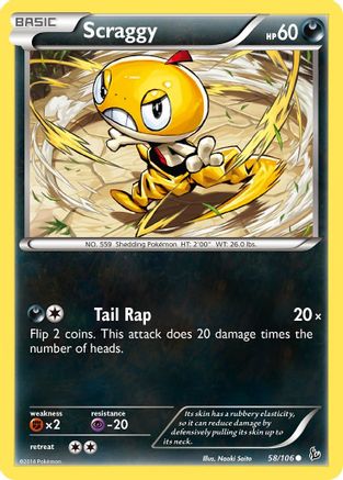 Scraggy 058/106 - Reverse Holofoil XY Flashfire - Common