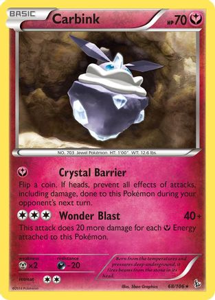 Carbink 068/106 - Holofoil XY Flashfire - Holo Rare