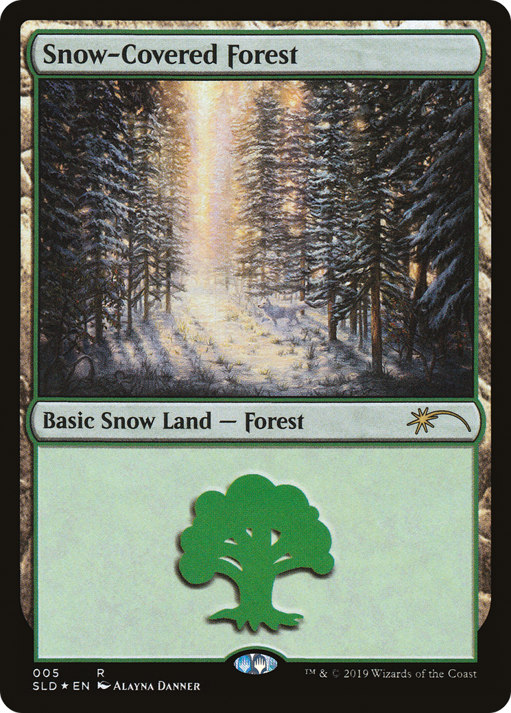 Snow-Covered Forest (5) (SLD-005) - Secret Lair Drop Foil