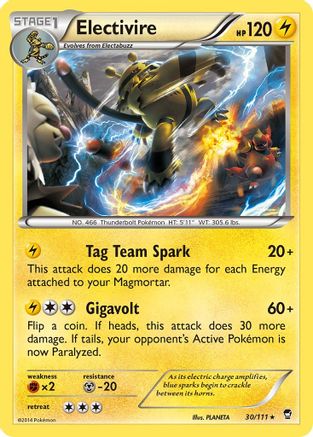 Electivire 030 - Reverse Holofoil XY Furious Fists - Rare