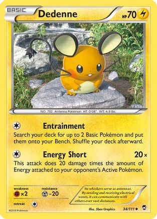 Dedenne 034/111 - Reverse Holofoil XY Furious Fists - Uncommon