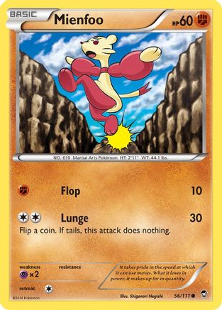Mienfoo 056 XY Furious Fists - Common