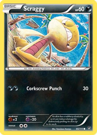 Scraggy 066/111 - Reverse Holofoil XY Furious Fists - Common