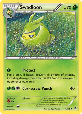 Swadloon 006/119 - Reverse Holofoil XY Phantom Forces - Uncommon