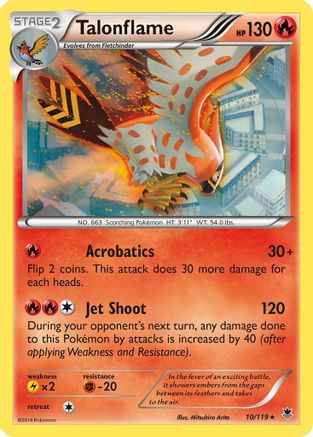 Talonflame 010 - Reverse Holofoil XY Phantom Forces - Rare