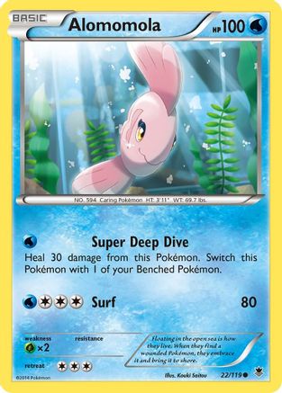Alomomola 022 - Reverse Holofoil XY Phantom Forces - Common