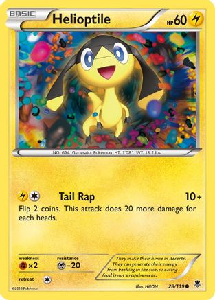 Helioptile (28) 028 - Reverse Holofoil XY Phantom Forces - Common