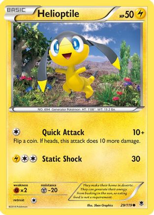 Helioptile (29) 029 - Reverse Holofoil XY Phantom Forces - Common