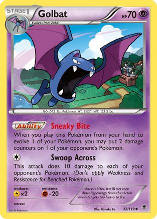 Golbat 032/119 - Reverse Holofoil XY Phantom Forces - Uncommon