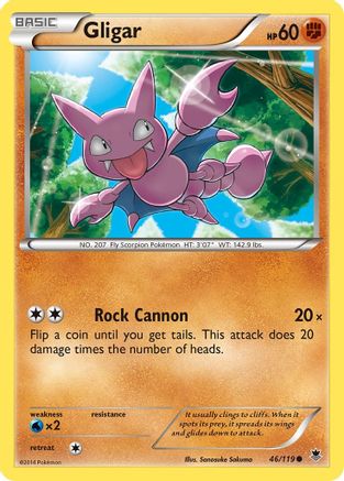 Gligar 046 - Reverse Holofoil XY Phantom Forces - Common
