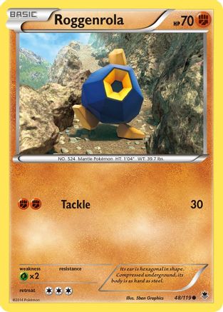 Roggenrola 048 - Reverse Holofoil XY Phantom Forces - Common