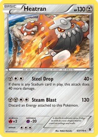 Heatran 063 - Holofoil XY Phantom Forces - Holo Rare