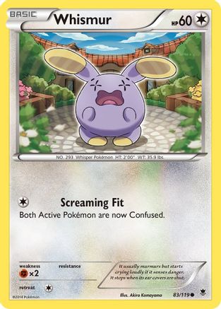 Whismur 083 - Reverse Holofoil XY Phantom Forces - Common