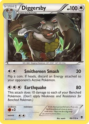 Diggersby 088 - Reverse Holofoil XY Phantom Forces - Rare