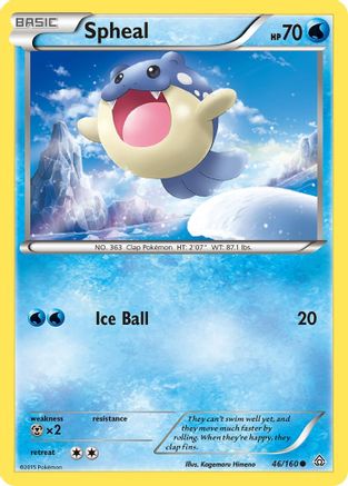 Spheal (46) 046/160 - Reverse Holofoil XY Primal Clash - Common