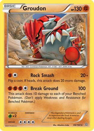 Groudon 084/160 - Reverse Holofoil XY Primal Clash - Rare