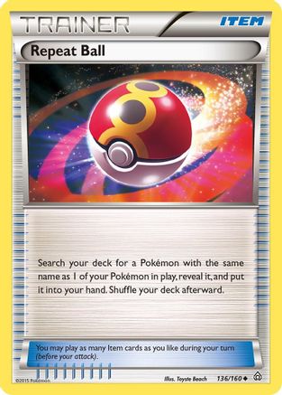 Repeat Ball 136/160 - Reverse Holofoil XY Primal Clash - Uncommon