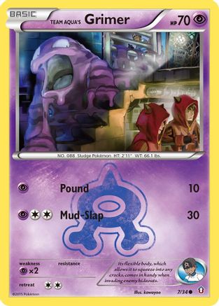 Team Aqua's Grimer 007/34 - Reverse Holofoil Double Crisis - Common