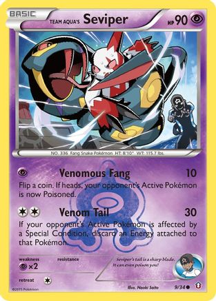 Team Aqua's Seviper 009/34 - Reverse Holofoil Double Crisis - Common