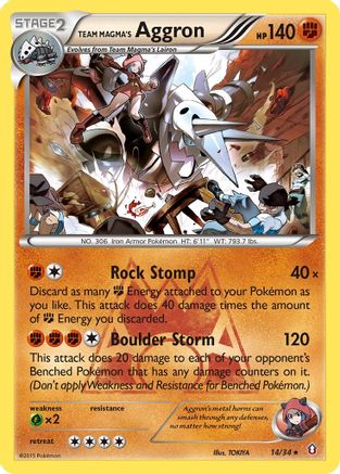 Team Magma's Aggron 014/34 - Holofoil Double Crisis - Holo Rare