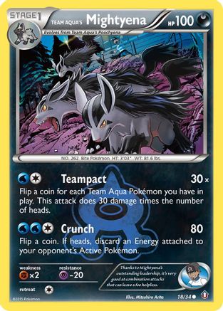 Team Aqua's Mightyena 018/34 Double Crisis - Common