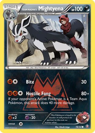 Team Magma's Mightyena 019/34 Double Crisis - Common