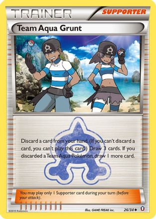 Team Aqua Grunt 026/34 - Reverse Holofoil Double Crisis - Uncommon