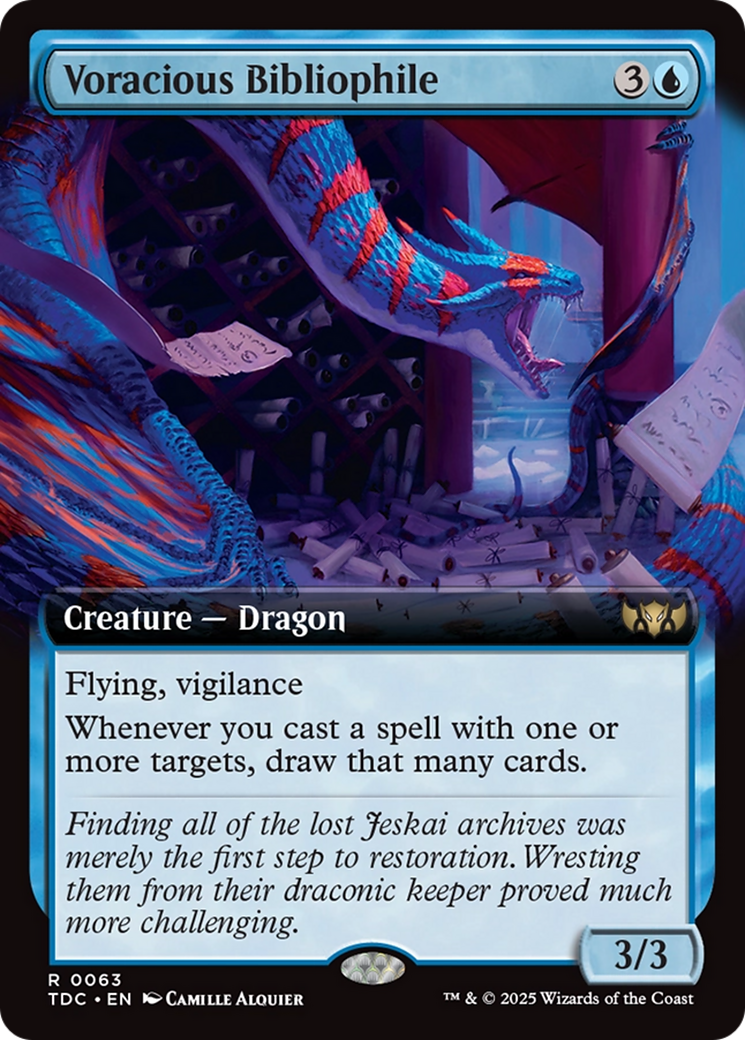 Voracious Bibliophile (TDC-063) - Commander: Tarkir: Dragonstorm: (Extended Art)