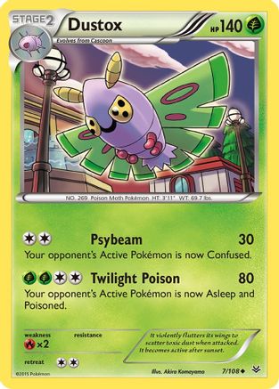 Dustox (7) 007/108 - Reverse Holofoil XY Roaring Skies - Uncommon