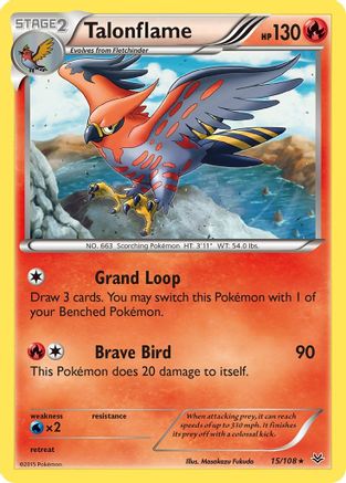 Talonflame 015/108 XY Roaring Skies - Rare