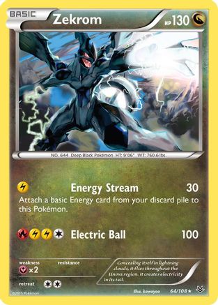 Zekrom 064/108 - Holofoil XY Roaring Skies - Holo Rare