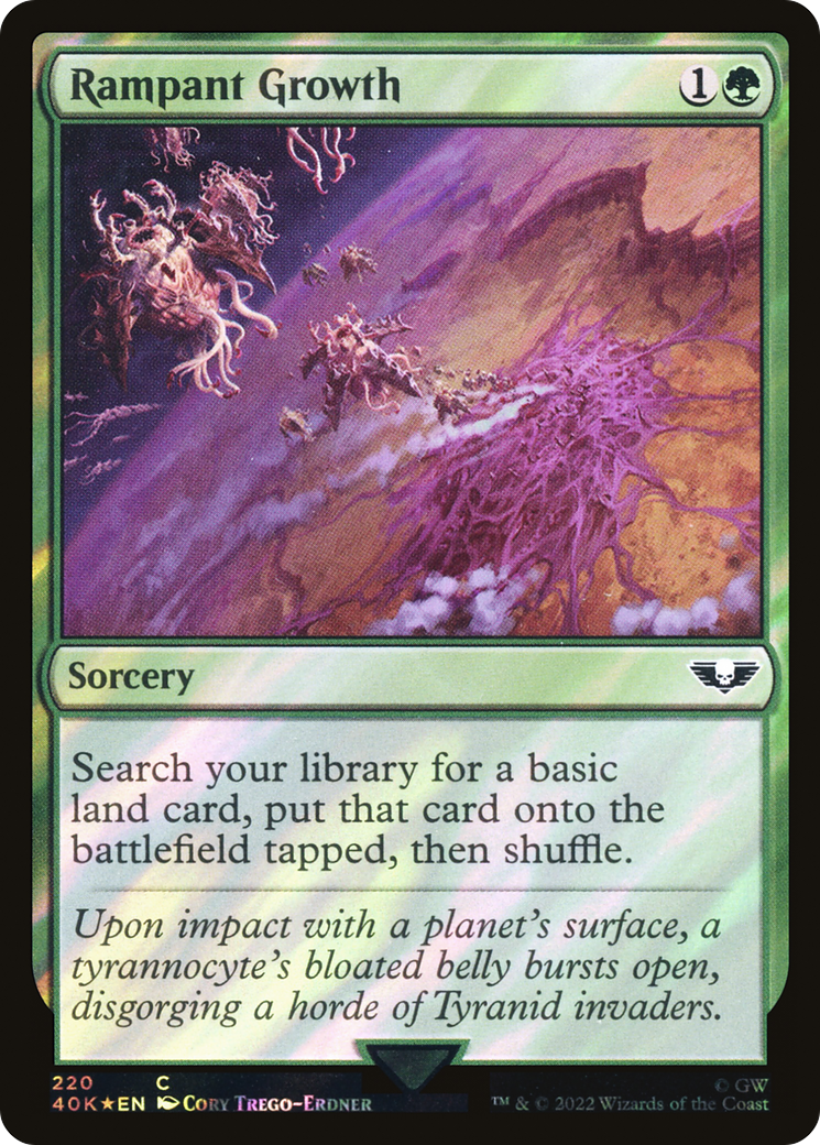 Rampant Growth (Surge Foil) (40K-220★) - Warhammer 40,000 Commander Foil